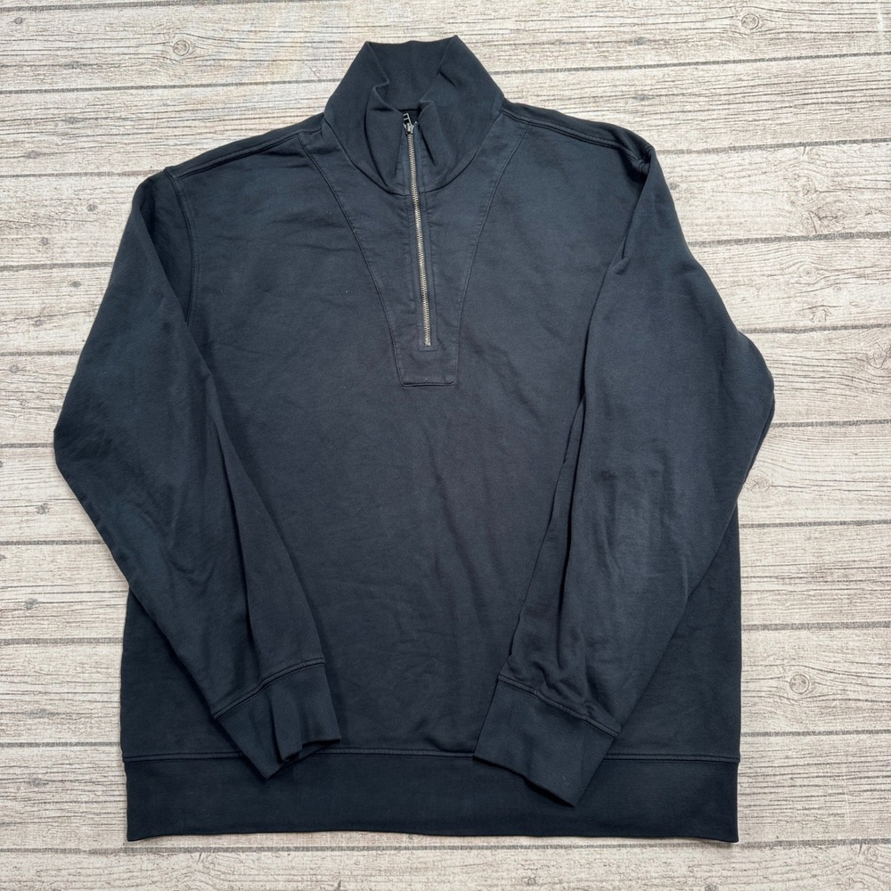 Velvet Graham & Spencer Sweatshirt Mens 2X Black Quarter Zip Fleece Pullover USA